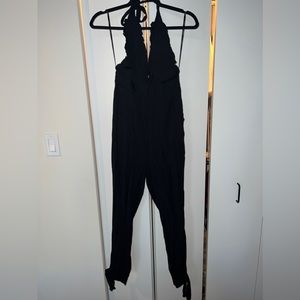 Backless black jumpsuit